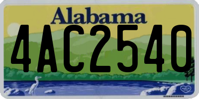 AL license plate 4AC2540