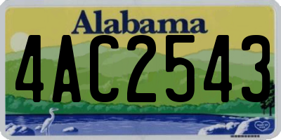 AL license plate 4AC2543