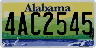 AL license plate 4AC2545