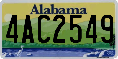 AL license plate 4AC2549