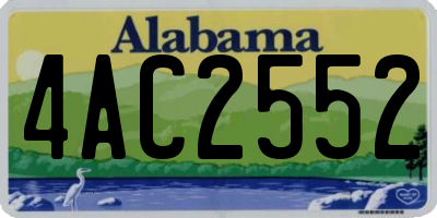 AL license plate 4AC2552
