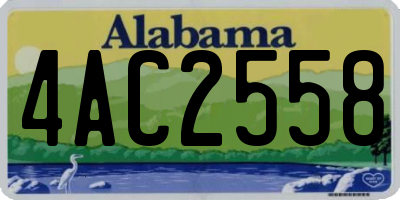 AL license plate 4AC2558