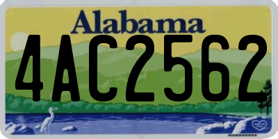 AL license plate 4AC2562
