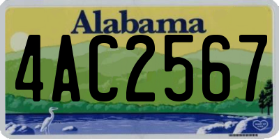 AL license plate 4AC2567
