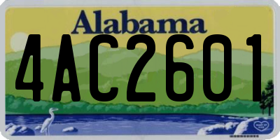 AL license plate 4AC2601