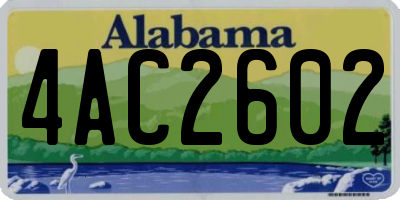 AL license plate 4AC2602