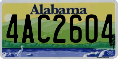 AL license plate 4AC2604