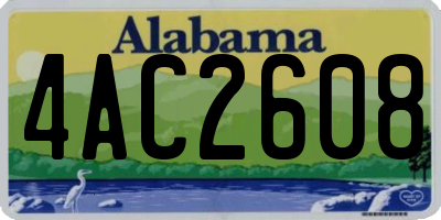 AL license plate 4AC2608