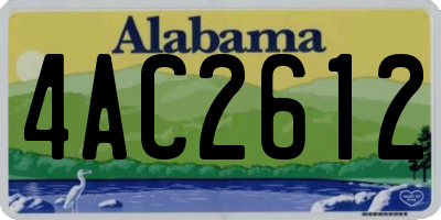 AL license plate 4AC2612