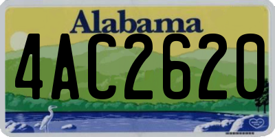 AL license plate 4AC2620