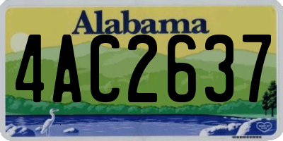 AL license plate 4AC2637