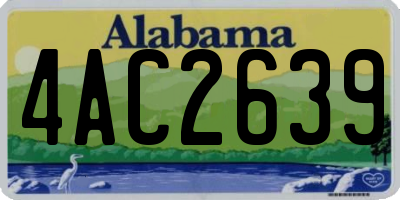 AL license plate 4AC2639