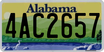 AL license plate 4AC2657