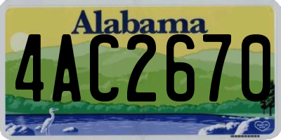 AL license plate 4AC2670