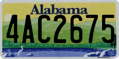 AL license plate 4AC2675