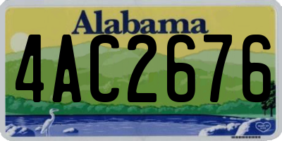 AL license plate 4AC2676