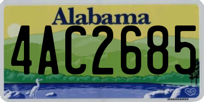 AL license plate 4AC2685