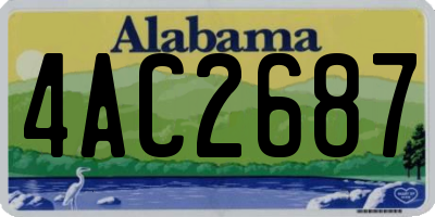 AL license plate 4AC2687