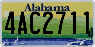 AL license plate 4AC2711