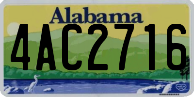 AL license plate 4AC2716