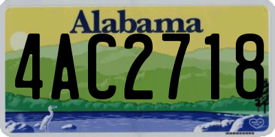 AL license plate 4AC2718