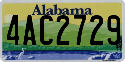 AL license plate 4AC2729