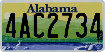 AL license plate 4AC2734