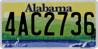 AL license plate 4AC2736