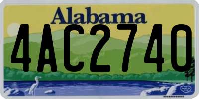 AL license plate 4AC2740