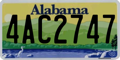 AL license plate 4AC2747