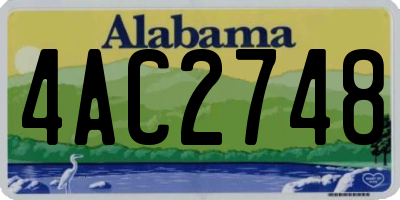 AL license plate 4AC2748