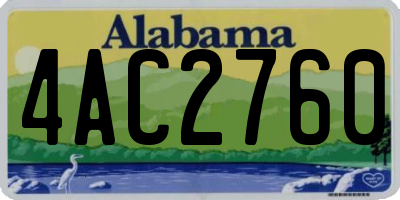 AL license plate 4AC2760