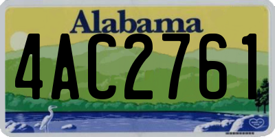 AL license plate 4AC2761