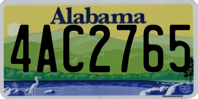 AL license plate 4AC2765