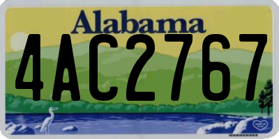 AL license plate 4AC2767