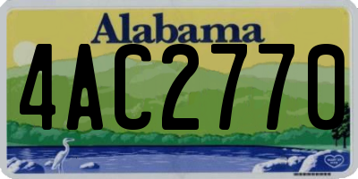 AL license plate 4AC2770