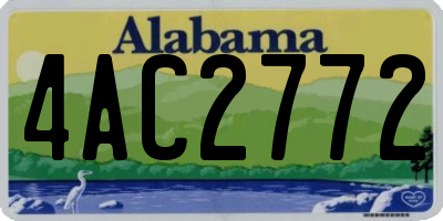 AL license plate 4AC2772