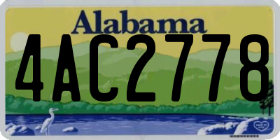 AL license plate 4AC2778