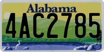 AL license plate 4AC2785