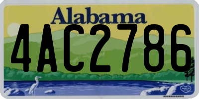 AL license plate 4AC2786