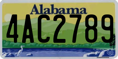 AL license plate 4AC2789