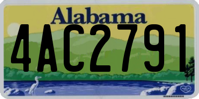 AL license plate 4AC2791