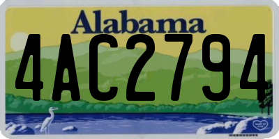 AL license plate 4AC2794