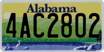 AL license plate 4AC2802