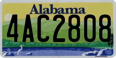 AL license plate 4AC2808