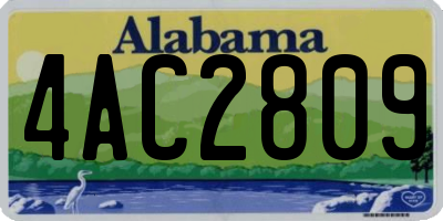 AL license plate 4AC2809