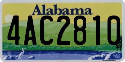 AL license plate 4AC2810