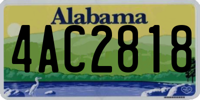 AL license plate 4AC2818