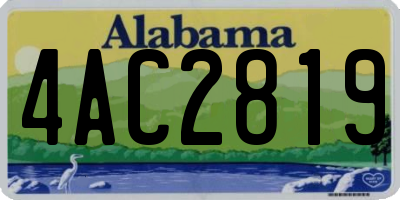 AL license plate 4AC2819