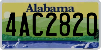 AL license plate 4AC2820